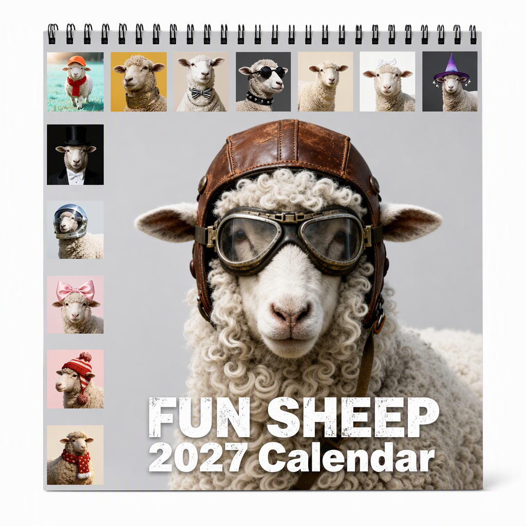Add Fun to Your Desk Instantly! Funny Sheep 2027 Desk Calendar