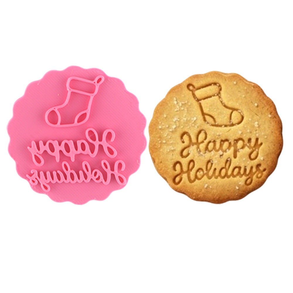 Press Crisp Holiday Cookies Instantly! 10-Shape Christmas Cookie Stamp Set