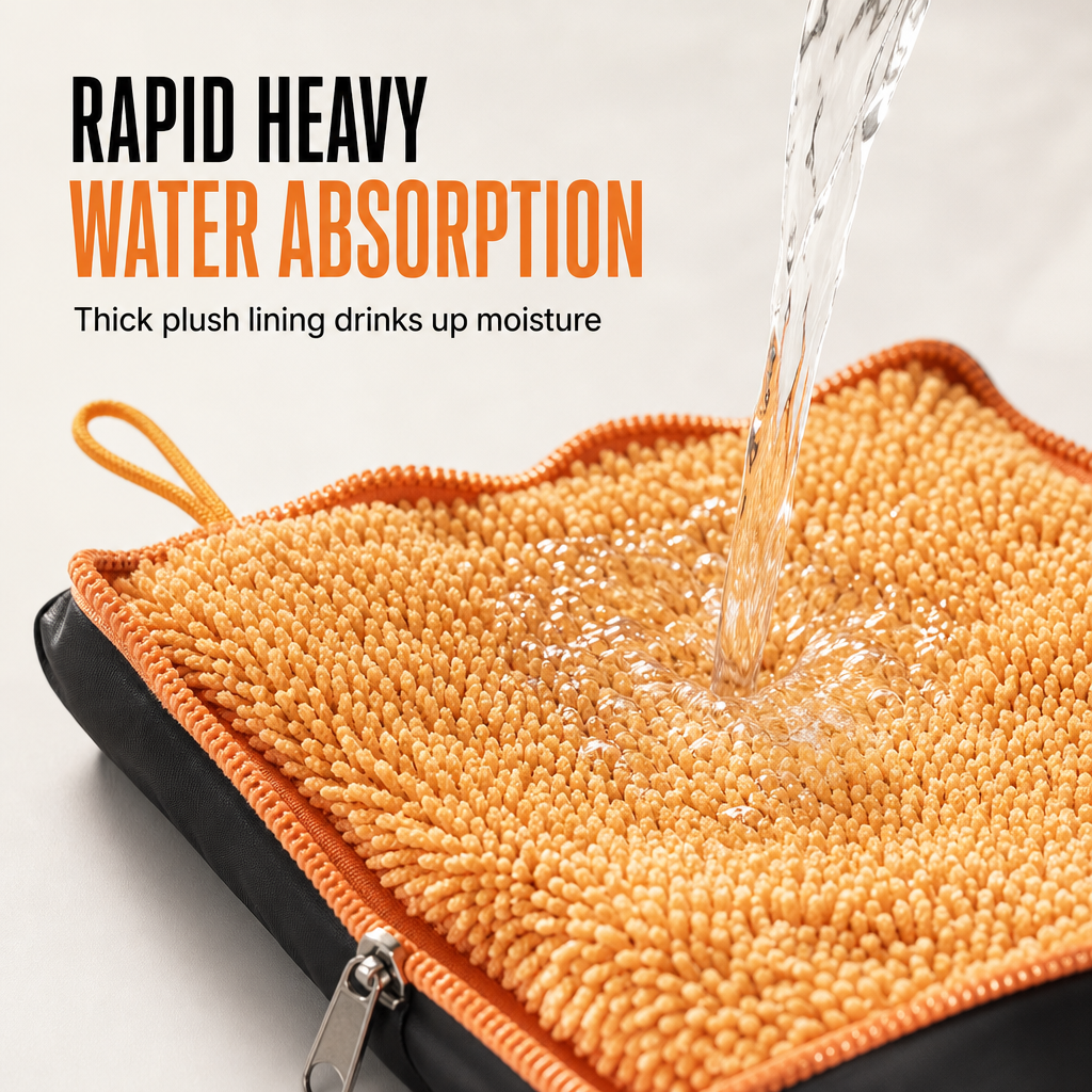 Absorb Umbrella Drips Instantly! Chenille Folding Umbrella Sleeve