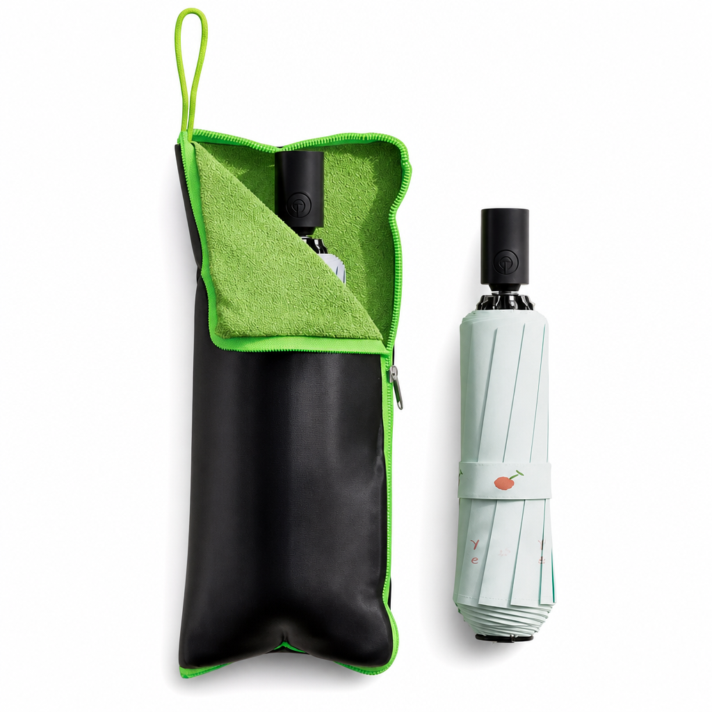Absorb Umbrella Drips Instantly! Chenille Folding Umbrella Sleeve