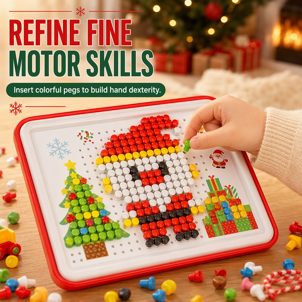 Create Festive Art Instantly! No-Mess Christmas Pegboard Kit