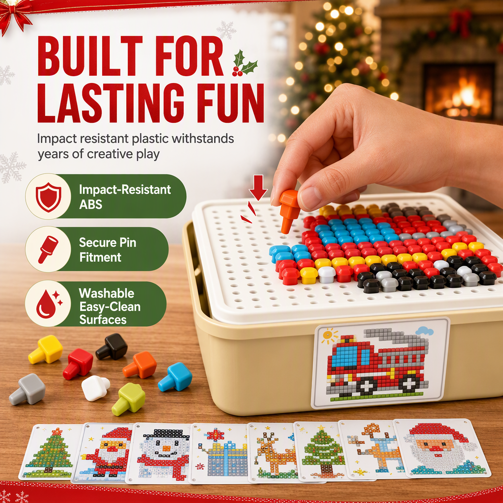 Create Festive Art Instantly! No-Mess Christmas Pegboard Kit