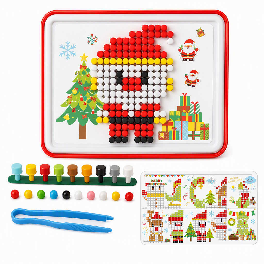 Create Festive Art Instantly! No-Mess Christmas Pegboard Kit