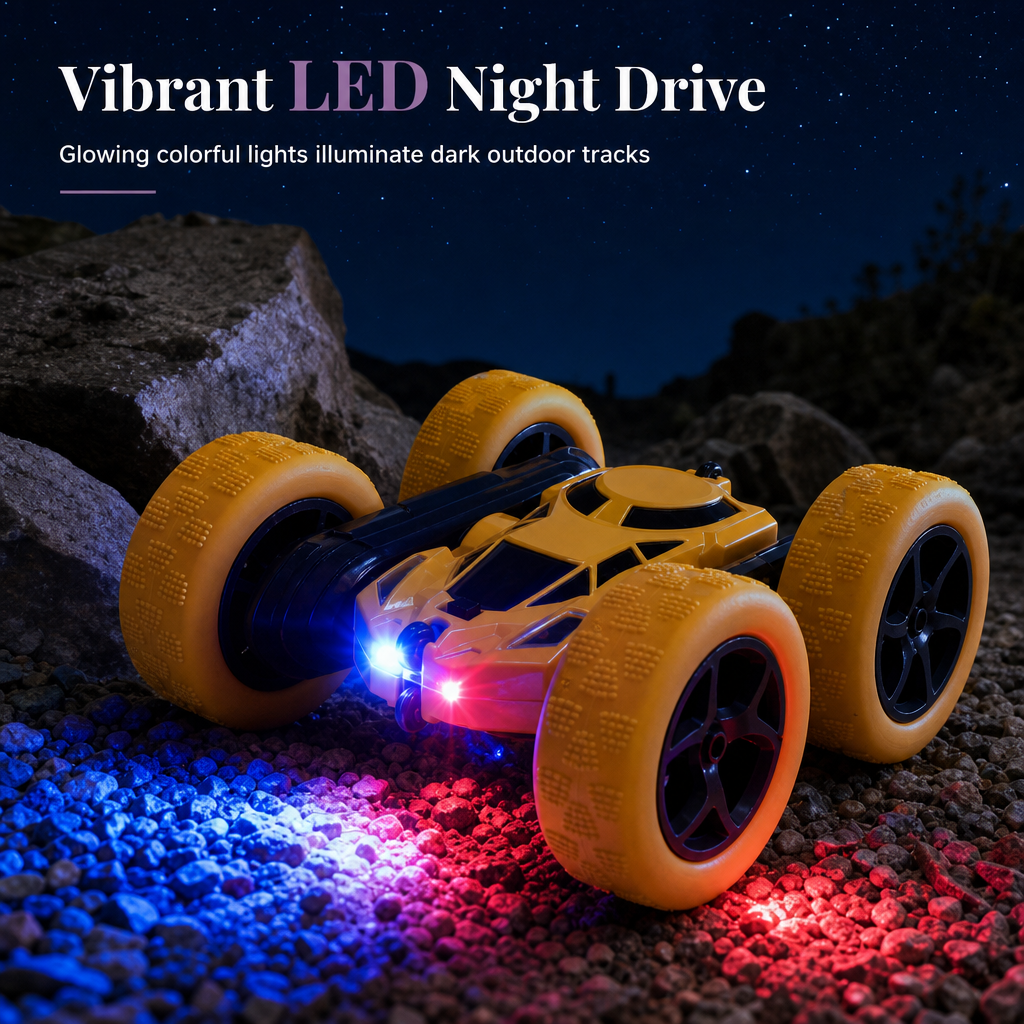Tumble & Climb Instantly! Double-Sided LED RC Stunt Car