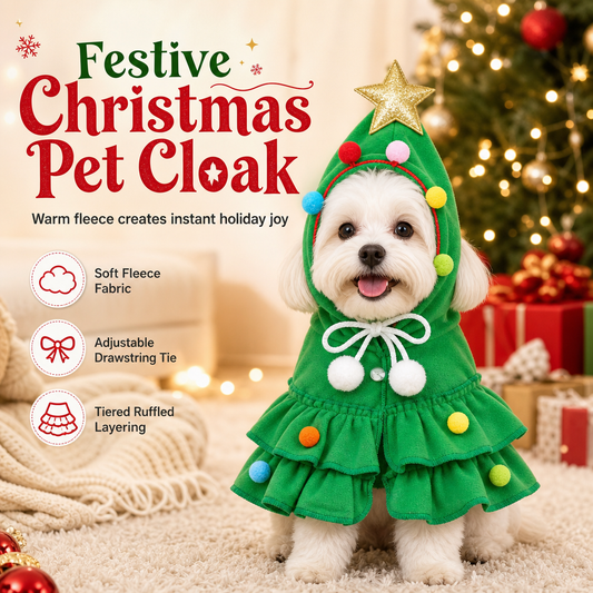 Dress Pets Festively Instantly! Christmas Tree Cloak