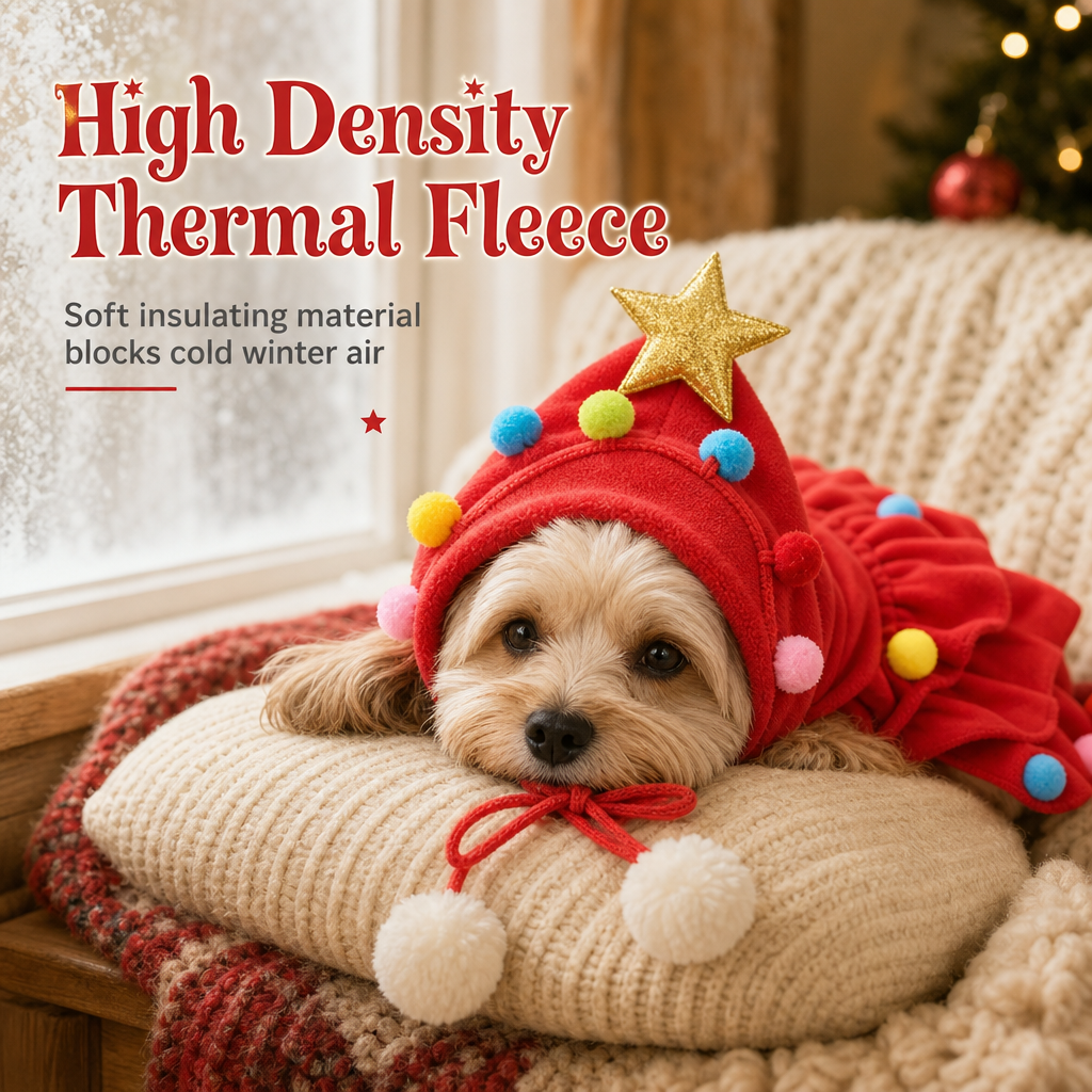 Dress Pets Festively Instantly! Christmas Tree Cloak