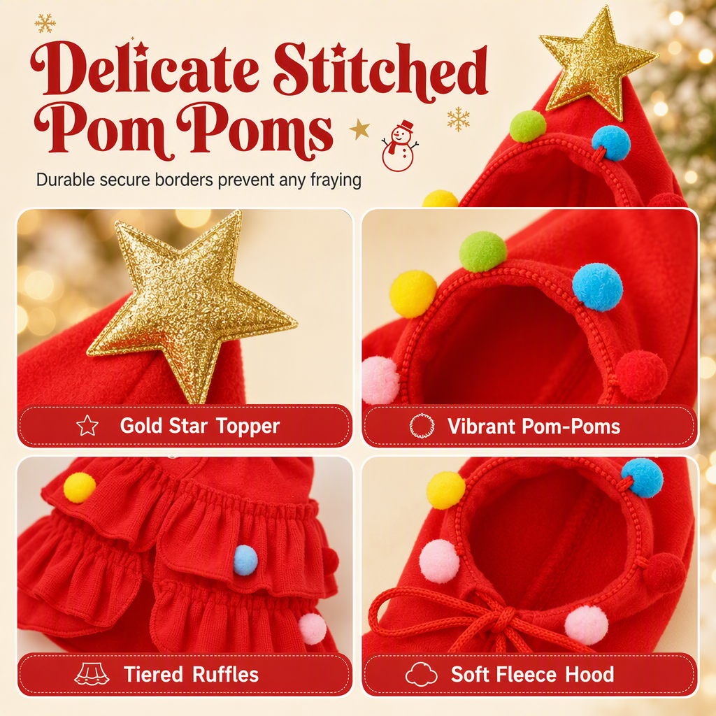 Dress Pets Festively Instantly! Christmas Tree Cloak