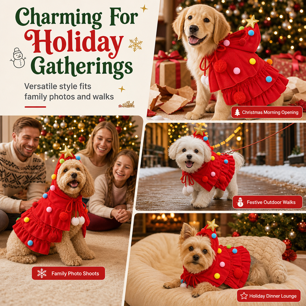 Dress Pets Festively Instantly! Christmas Tree Cloak
