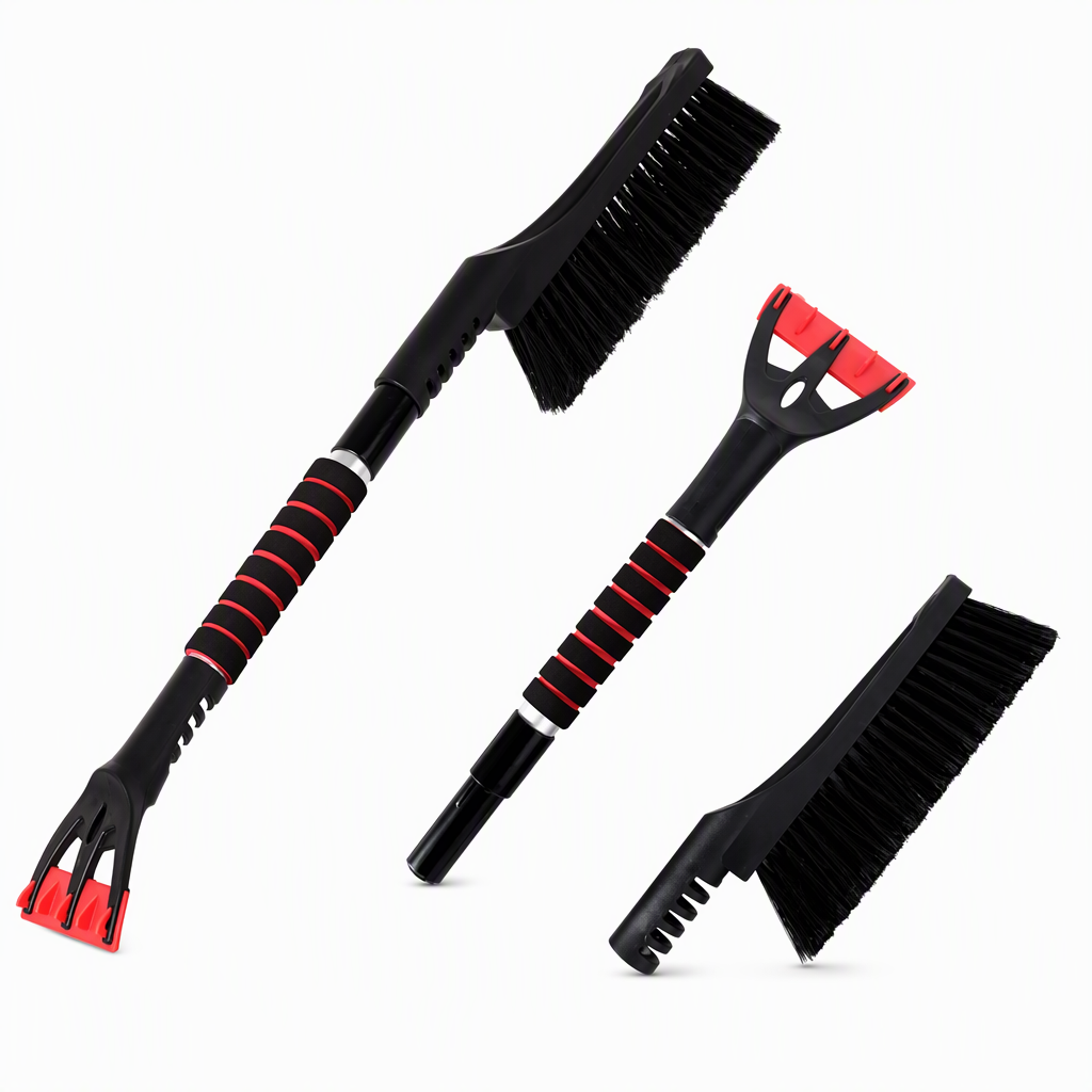 Clear Snow & Ice Instantly! Extendable No-Scratch Car Snow Brush