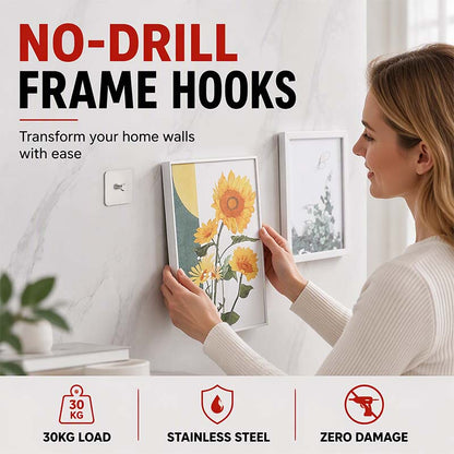 Hang Anything Instantly! No-Drill Stainless Steel Adhesive Hooks