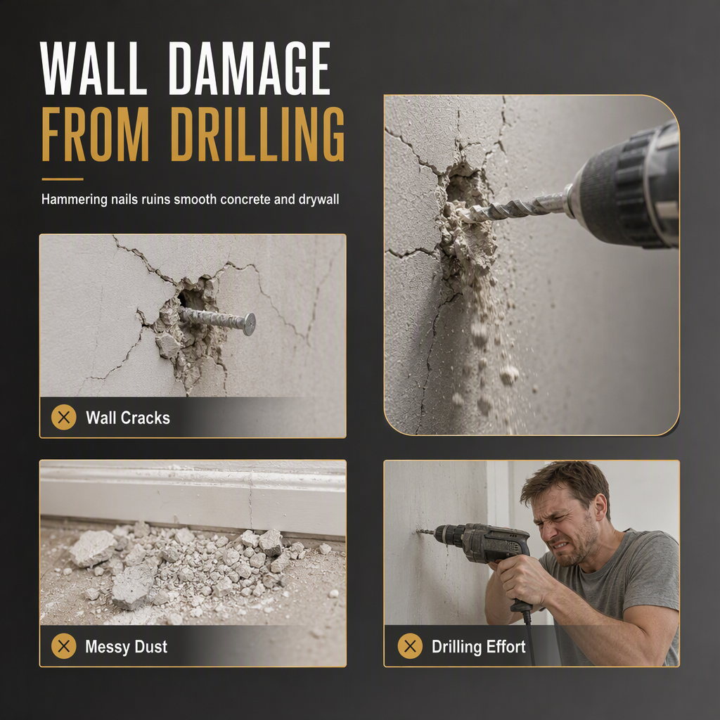 Hang Anything Instantly! No-Drill Stainless Steel Adhesive Hooks