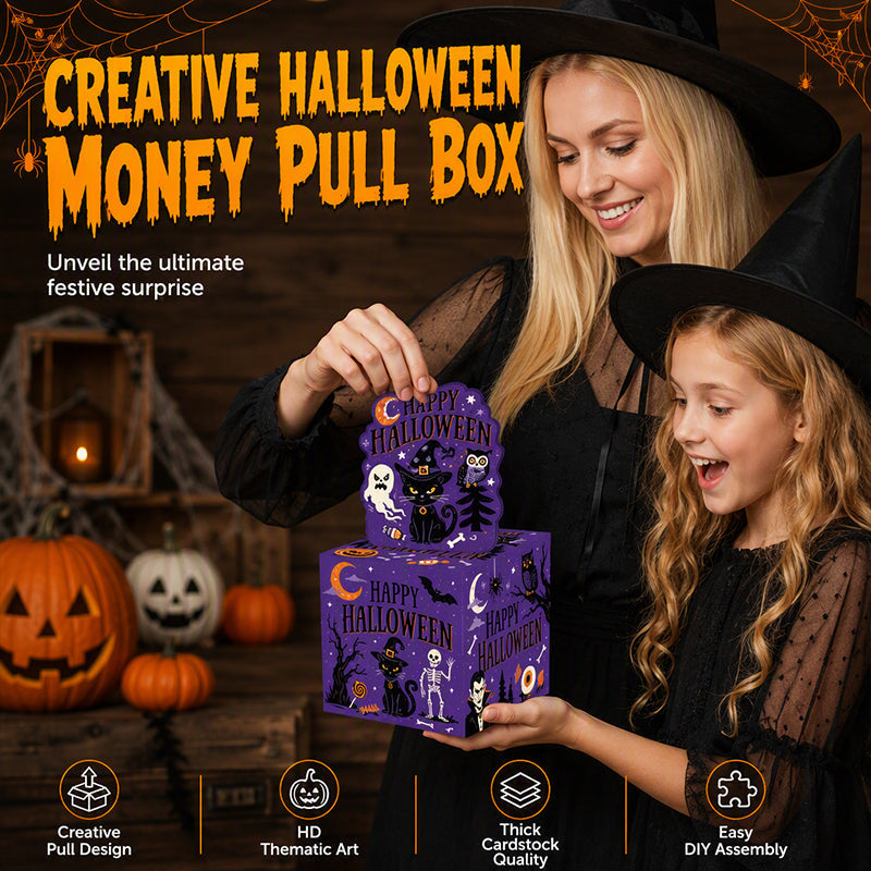 Surprise With Cash Instantly! Halloween Money Pulling Gift Box