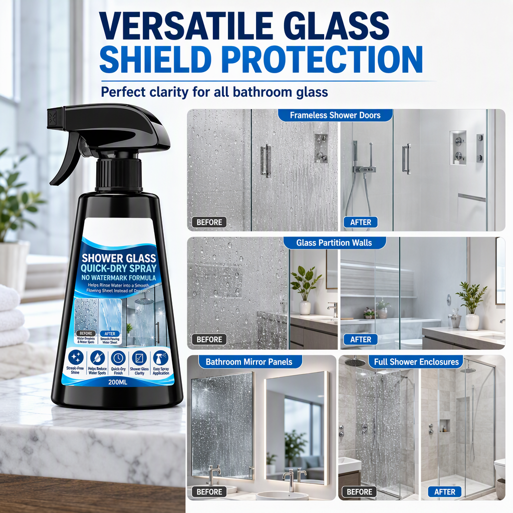 Stop Water Marks Instantly! Hydrophilic Shower Glass Spray