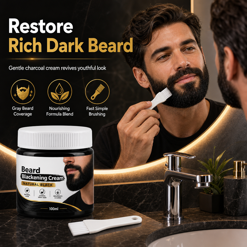 Darken Gray Beards Instantly! Natural Black Beard Dye Cream