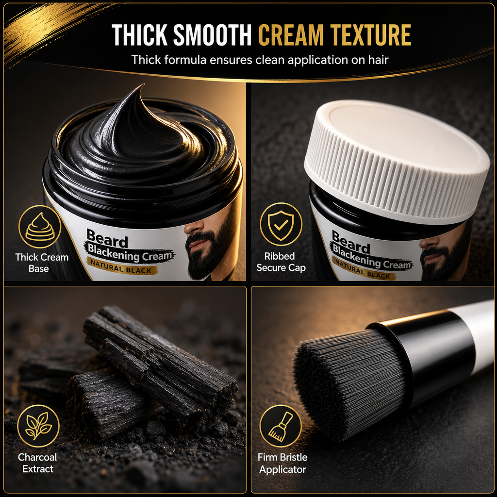 Darken Gray Beards Instantly! Natural Black Beard Dye Cream