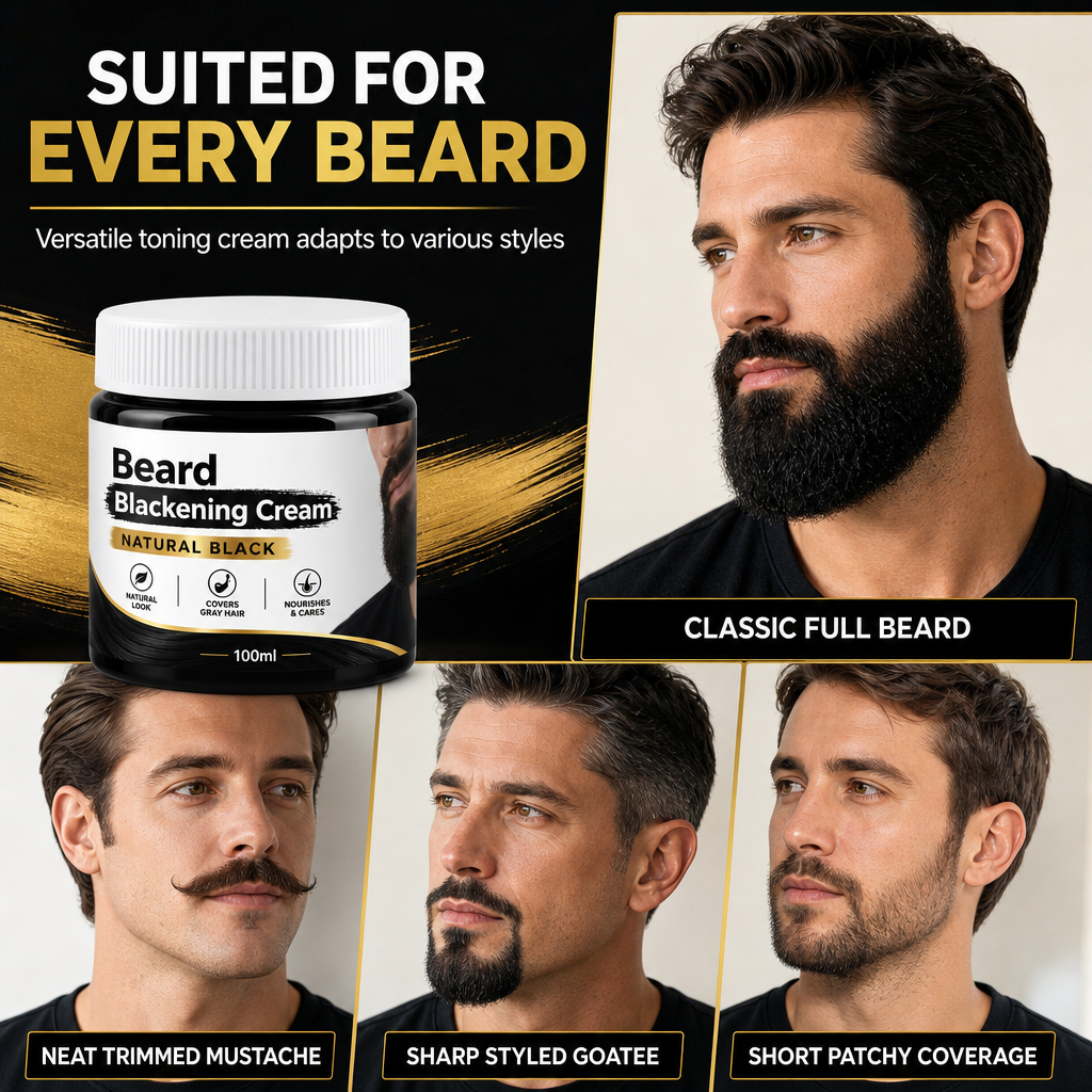 Darken Gray Beards Instantly! Natural Black Beard Dye Cream