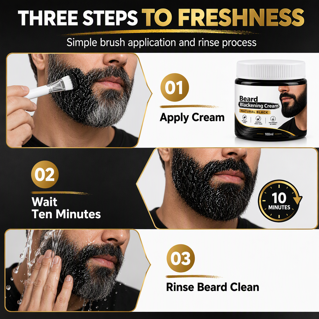 Darken Gray Beards Instantly! Natural Black Beard Dye Cream