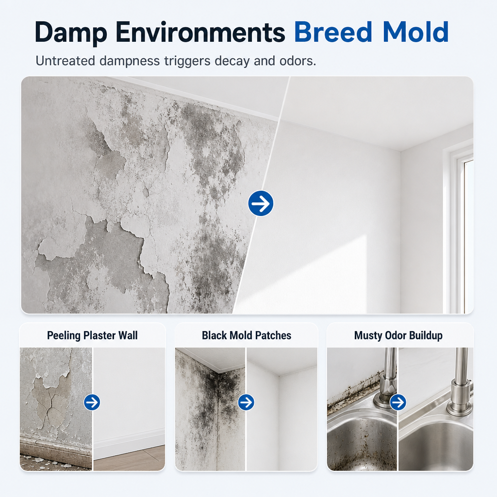Remove Mold Stains Instantly! Deep-Cleaning Wall & Ceiling Spray