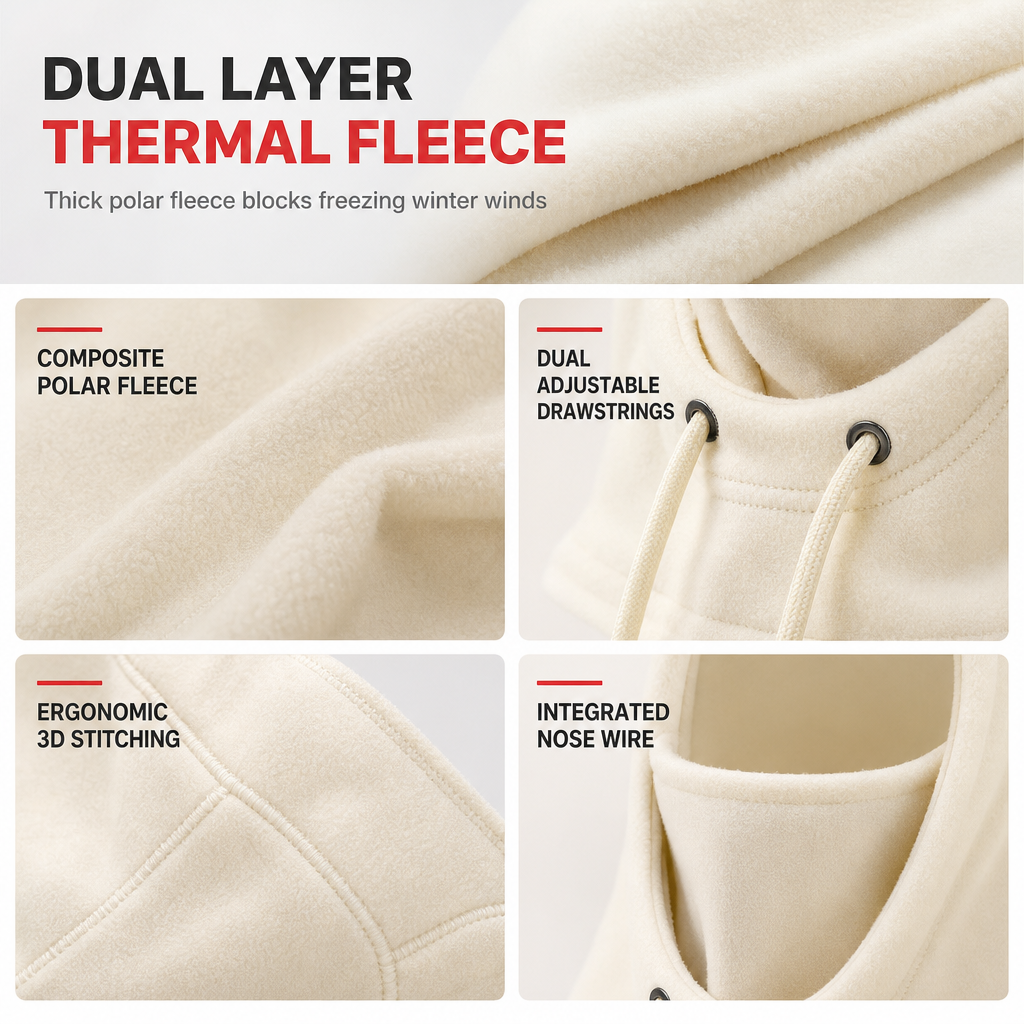 Block Cold Wind Instantly! Fleece Balaclava for Outdoor Activities