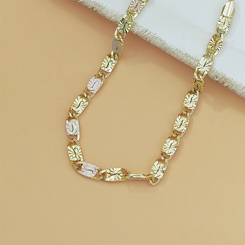 Add Tri-Color Shine Instantly! Unisex Faceted Link Bracelet