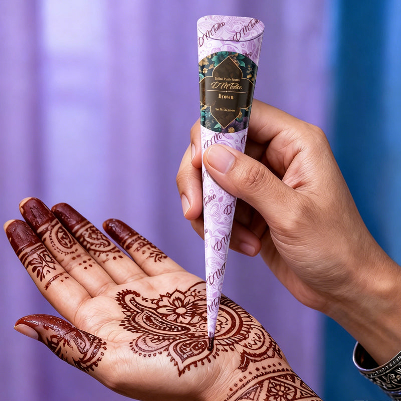 Create Body Art Instantly! Natural 3-Color Henna Tattoo Kit