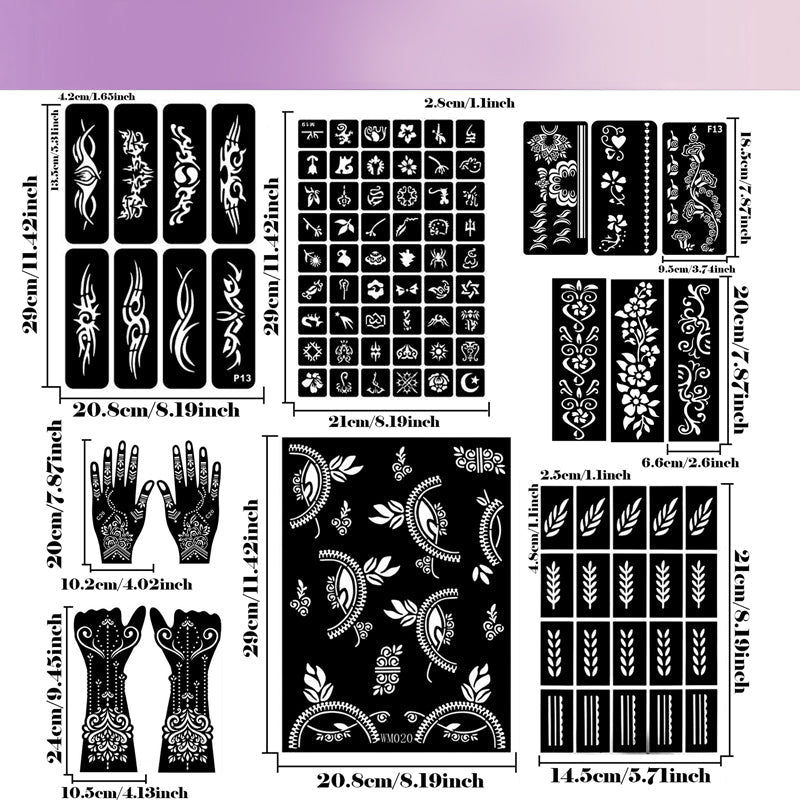 Create Body Art Instantly! Natural 3-Color Henna Tattoo Kit