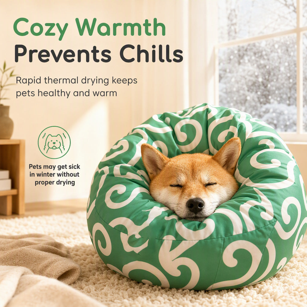 Dry Wet Pets Instantly! Hands-Free Warm Air Pet Drying Bag
