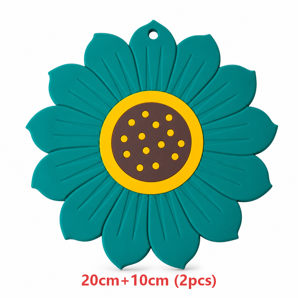 Protect Tables Instantly! Heat-Resistant Sunflower & Lotus Placemats