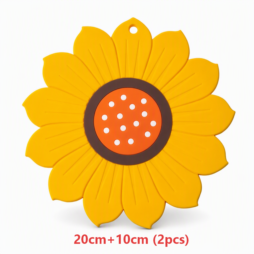Protect Tables Instantly! Heat-Resistant Sunflower & Lotus Placemats