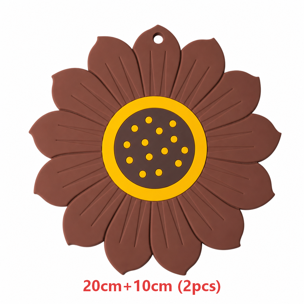 Protect Tables Instantly! Heat-Resistant Sunflower & Lotus Placemats