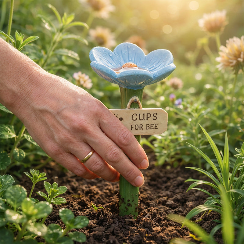 Hydrate Bees Instantly! Flower-Shaped Pollinator Waterer Stake