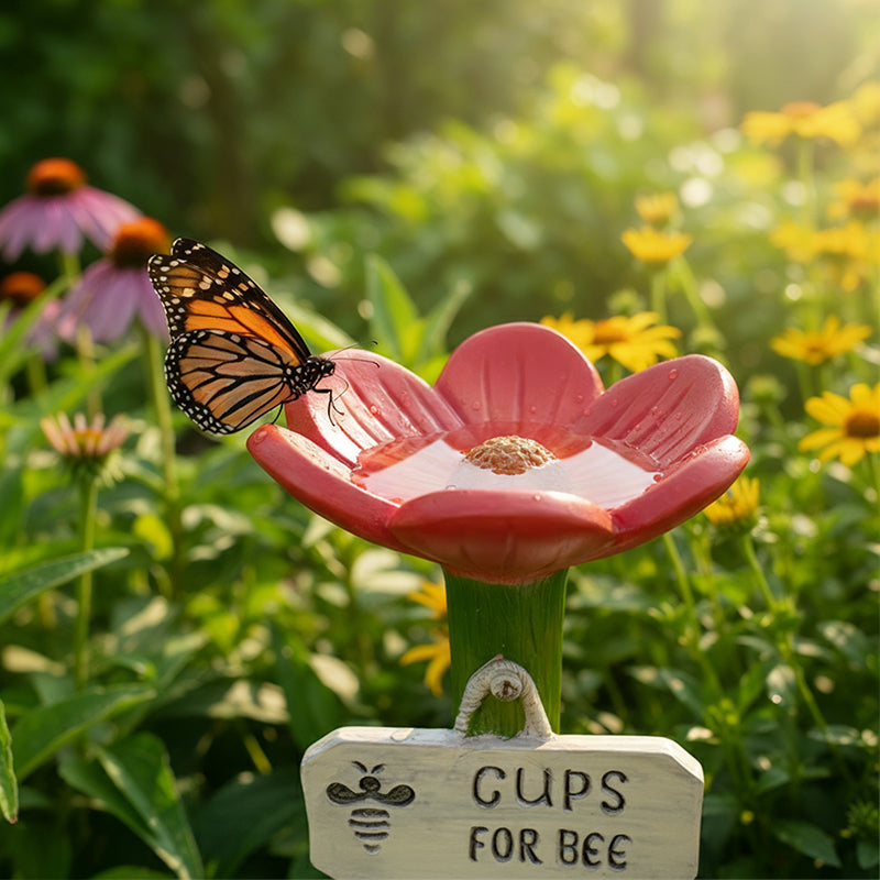 Hydrate Bees Instantly! Flower-Shaped Pollinator Waterer Stake