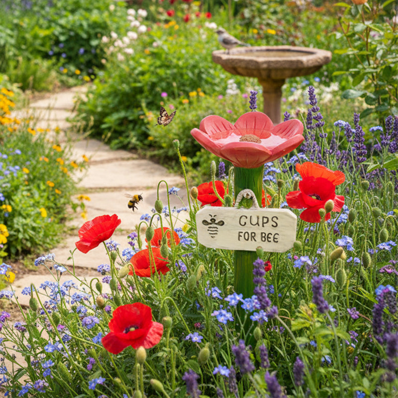 Hydrate Bees Instantly! Flower-Shaped Pollinator Waterer Stake
