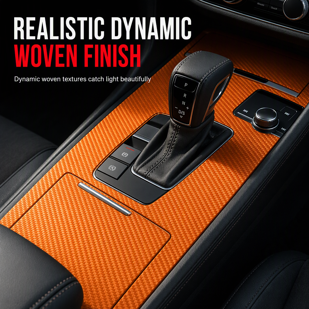 Upgrade Car Interior Instantly! Self-Adhesive Carbon Trim Film