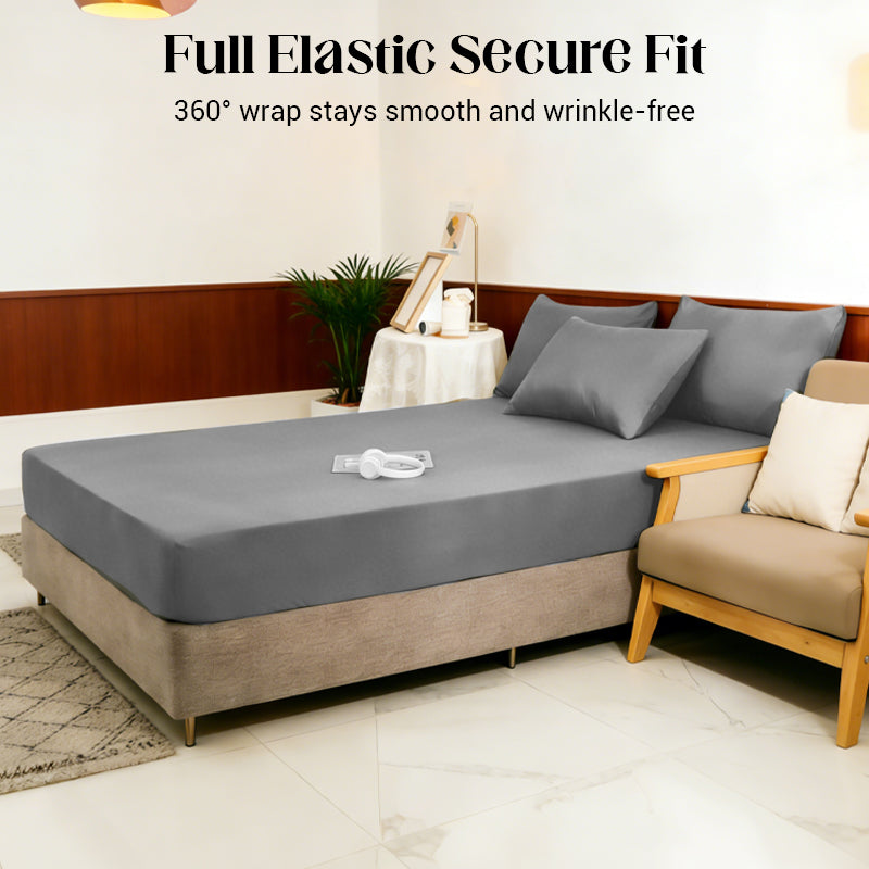Wrap Your Mattress Instantly! 360° Deep-Pocket Brushed Sheet Set