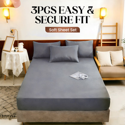 Wrap Your Mattress Instantly! 360° Deep-Pocket Brushed Sheet Set