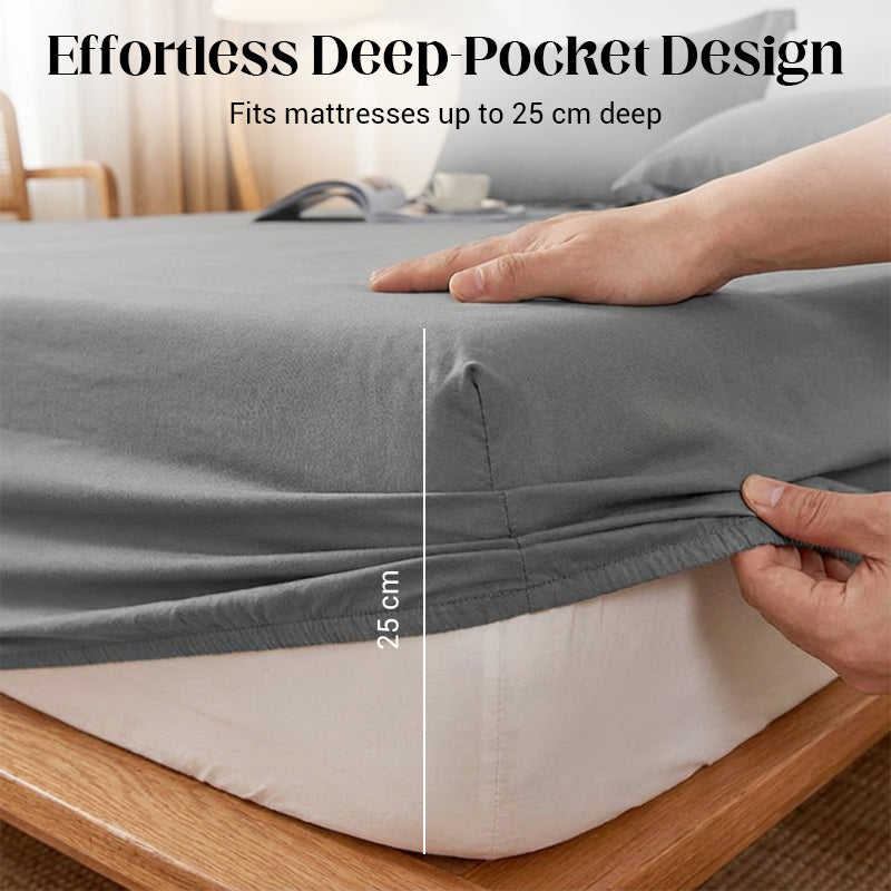 Wrap Your Mattress Instantly! 360° Deep-Pocket Brushed Sheet Set