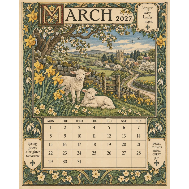 Add Vintage Charm Instantly! 2027 Storybook Wall Calendar