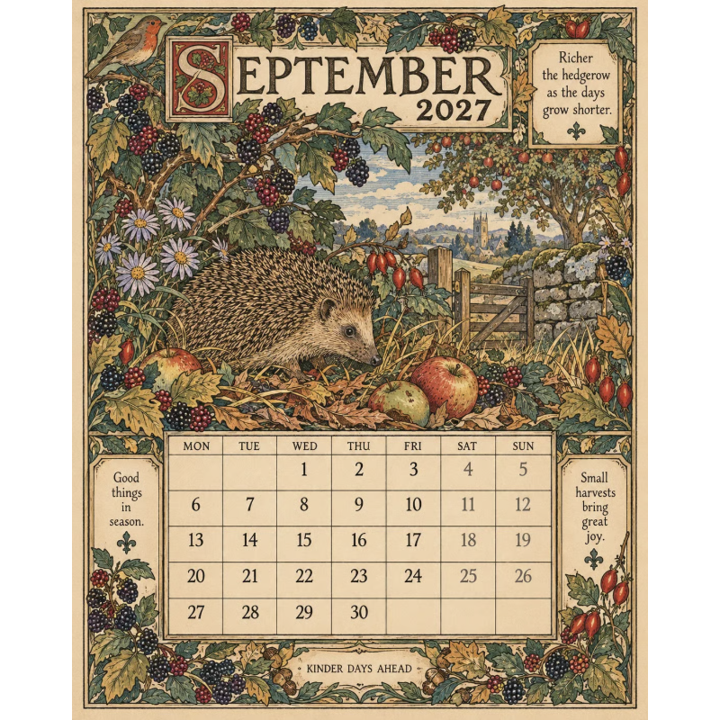 Add Vintage Charm Instantly! 2027 Storybook Wall Calendar