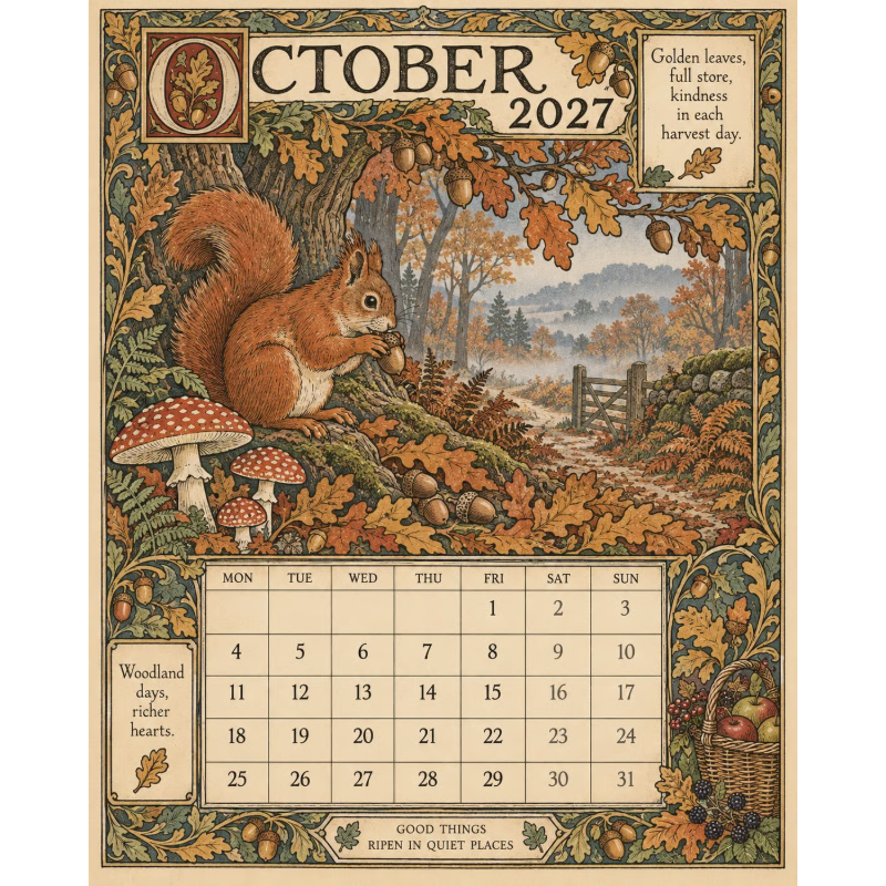 Add Vintage Charm Instantly! 2027 Storybook Wall Calendar