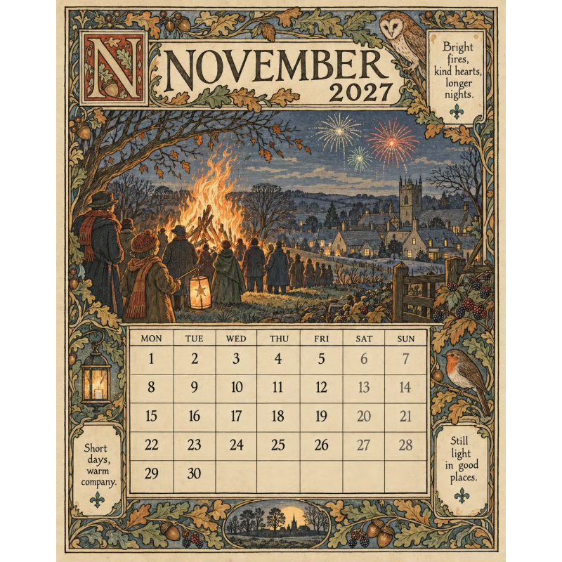 Add Vintage Charm Instantly! 2027 Storybook Wall Calendar