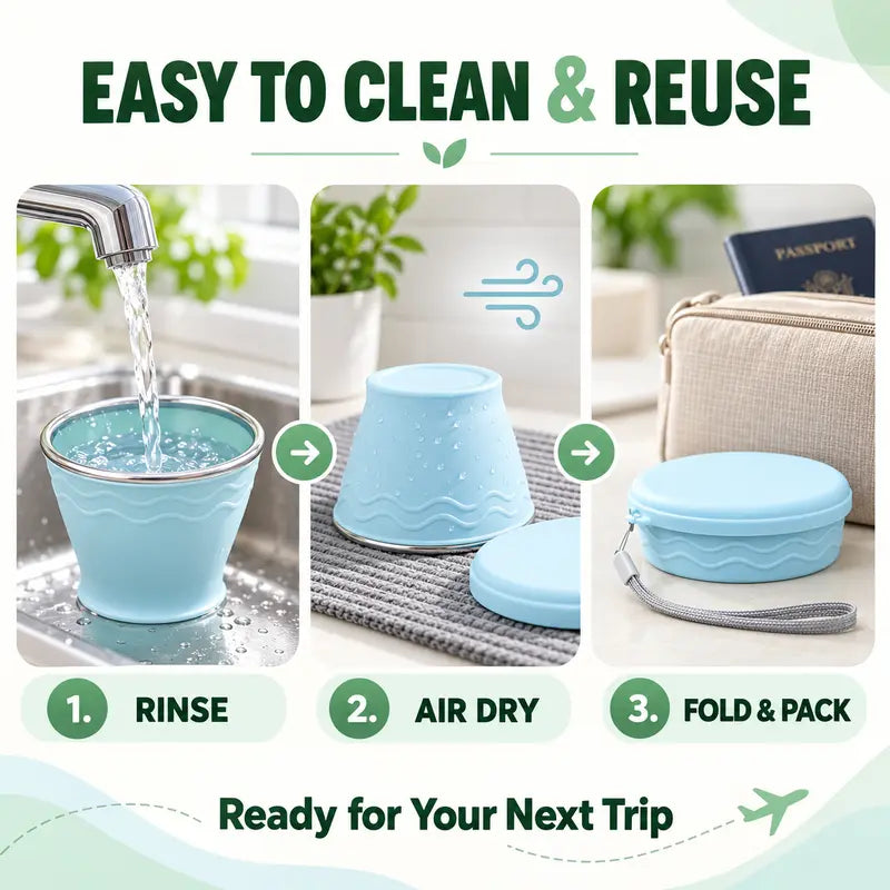 Drink On The Go Instantly! Collapsible Silicone Travel Cup