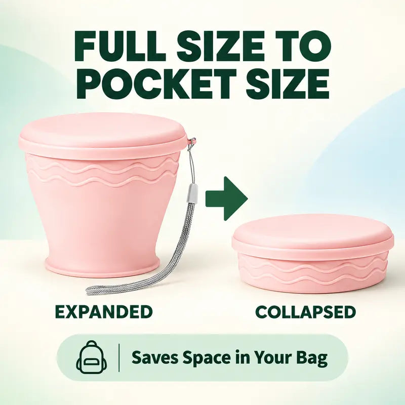 Drink On The Go Instantly! Collapsible Silicone Travel Cup