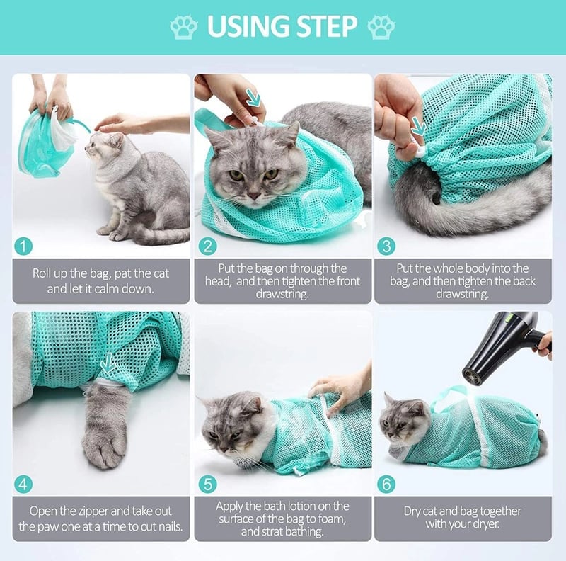 Groom Cats Stress-Free Instantly! Anti-Scratch Cat Bath & Grooming Bag