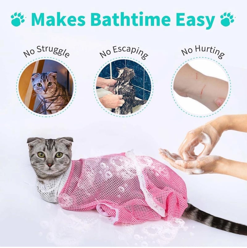Groom Cats Stress-Free Instantly! Anti-Scratch Cat Bath & Grooming Bag