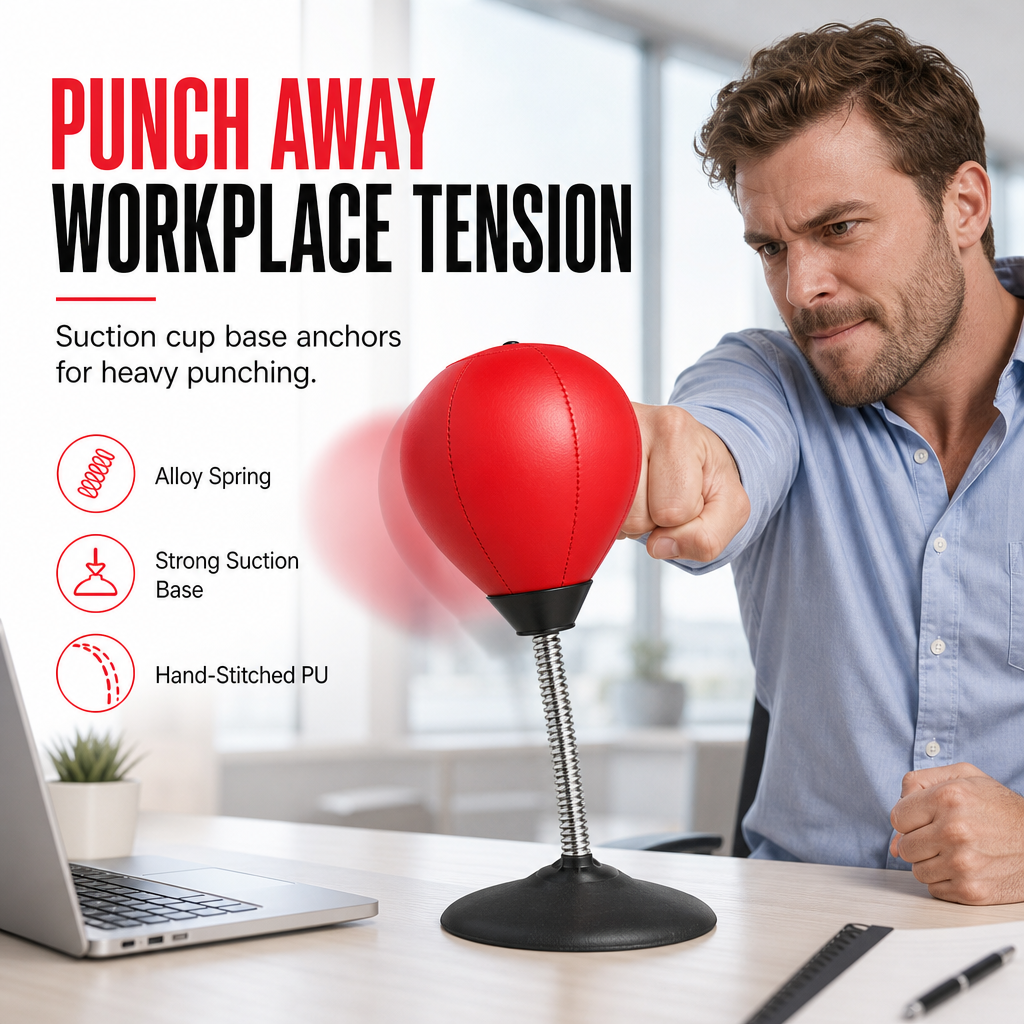 Punch Away Stress Instantly! Suction Cup Desktop Punching Ball