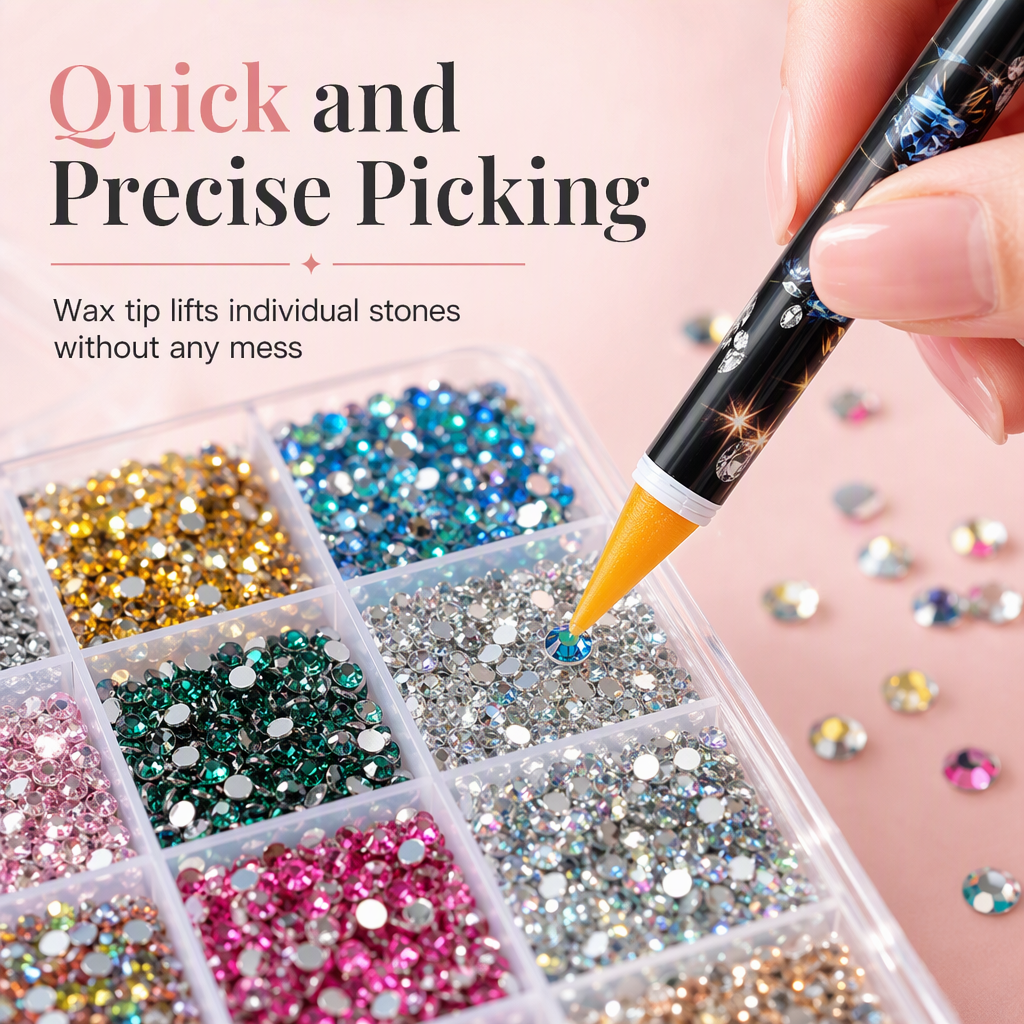 Organize Nail Art Instantly! 24-Grid Rhinestone Storage Set