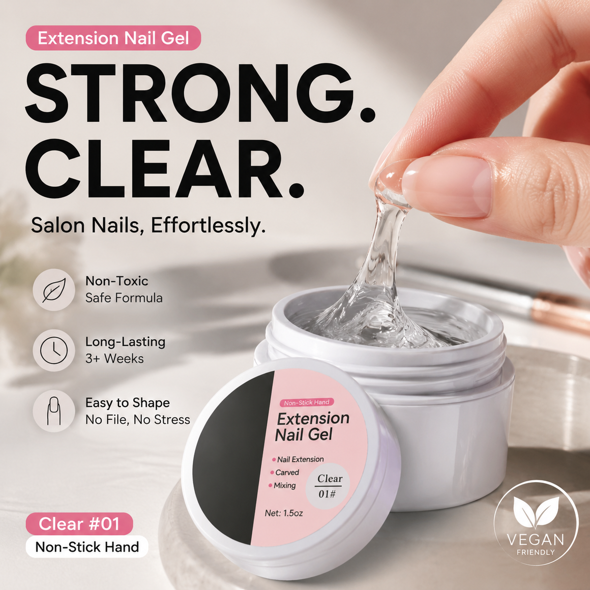 Extend Nails Instantly! No-Mess Solid Builder Gel