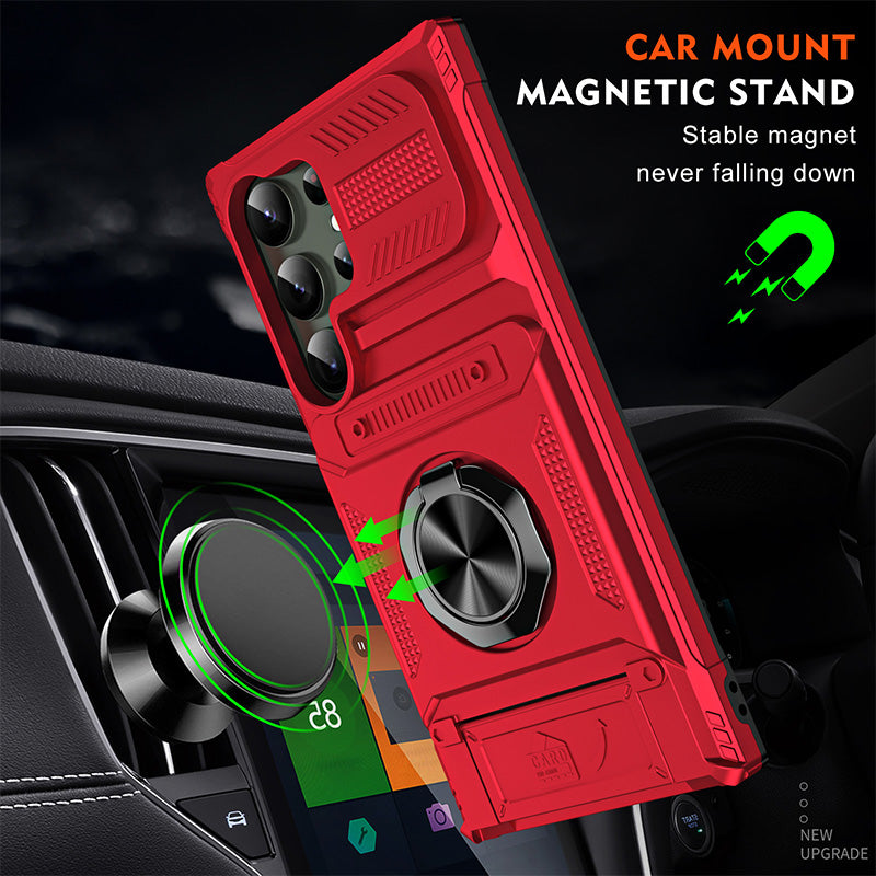 Carry Cards & Go Hands-Free Instantly! Magnetic Ring Samsung Phone Case
