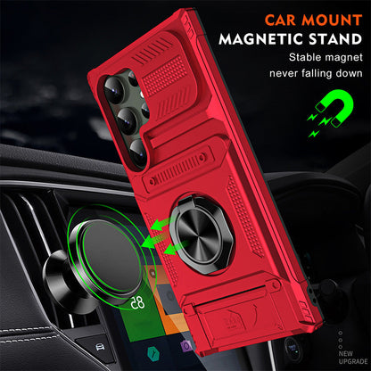 Carry Cards & Go Hands-Free Instantly! Magnetic Ring Samsung Phone Case